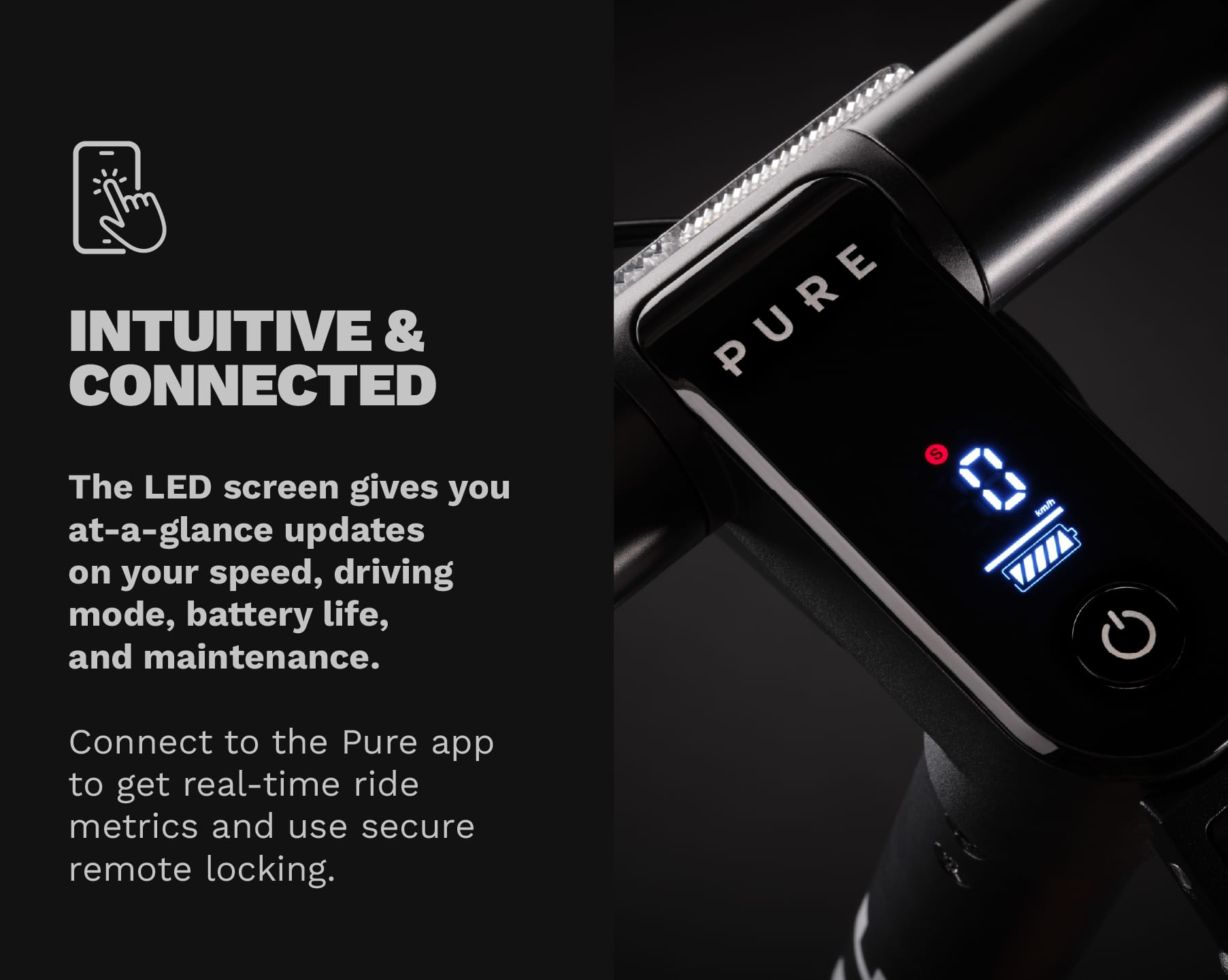 Pure Air⁵ monopattino elettrico nero 10" autonomia 46km