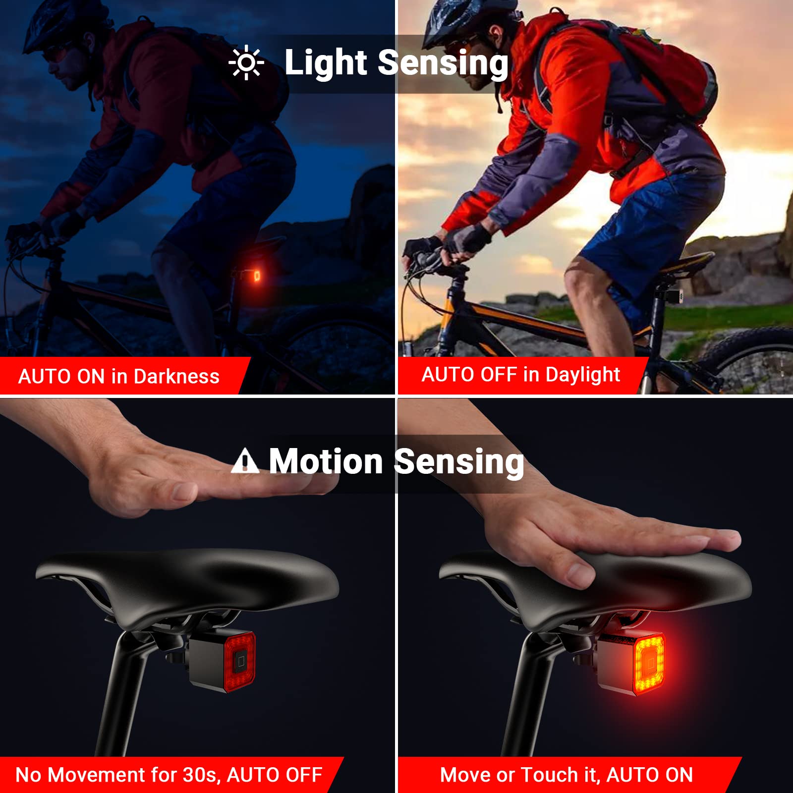 Wind&Moon Fanale Posteriore Bici USB 6 Modalità IPX4