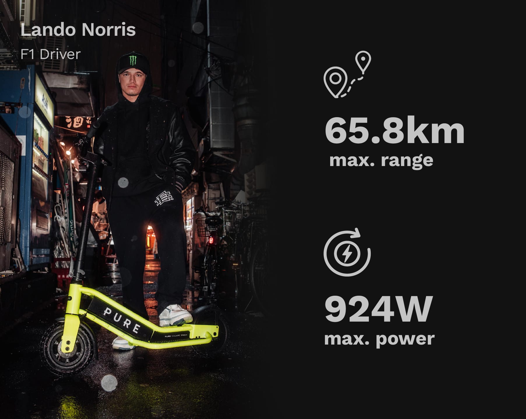 Pure Escape Pro+ monopattino elettrico nero 65,8 km autonomia
