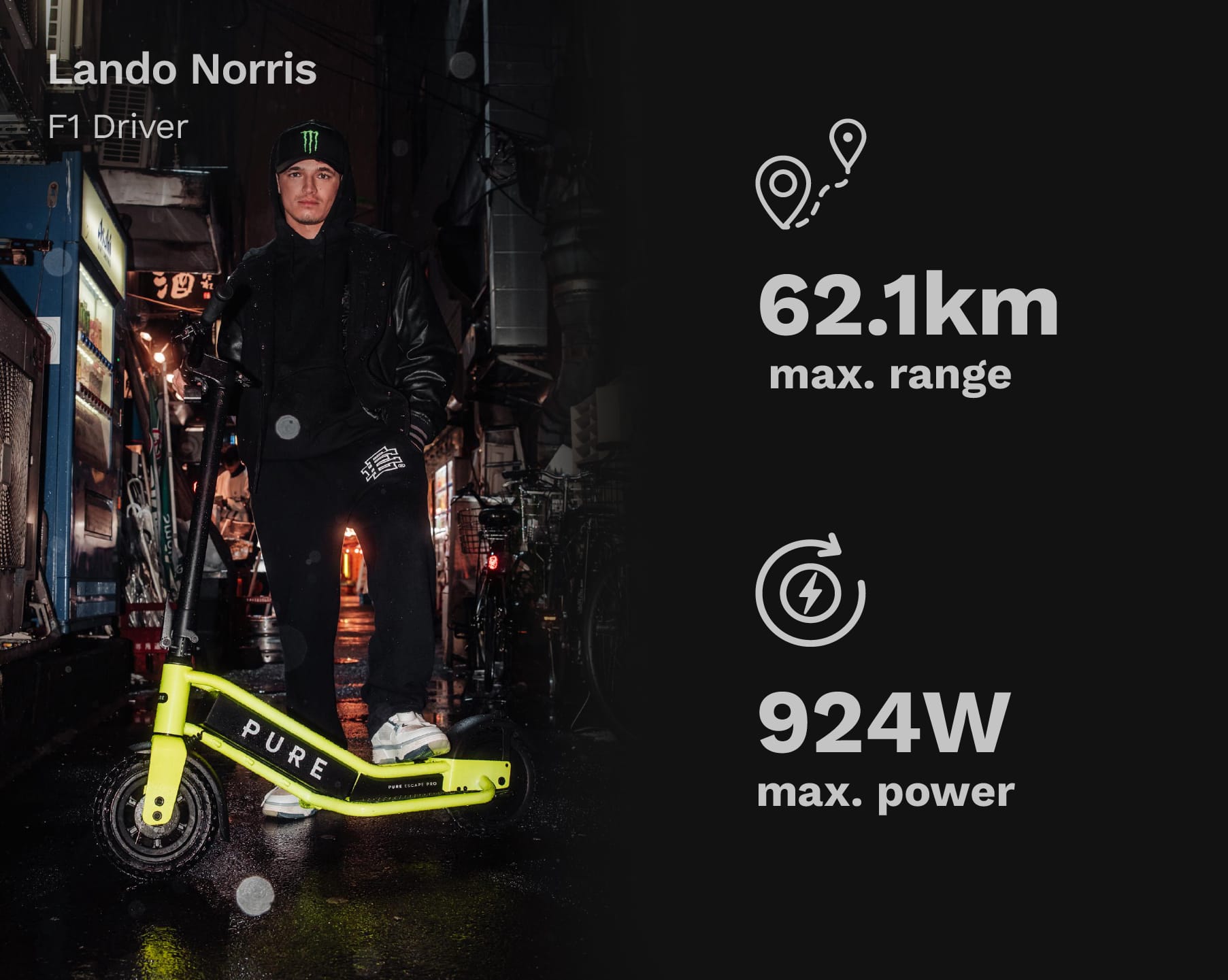 Pure Escape Pro monopattino elettrico nero acciaio 62km
