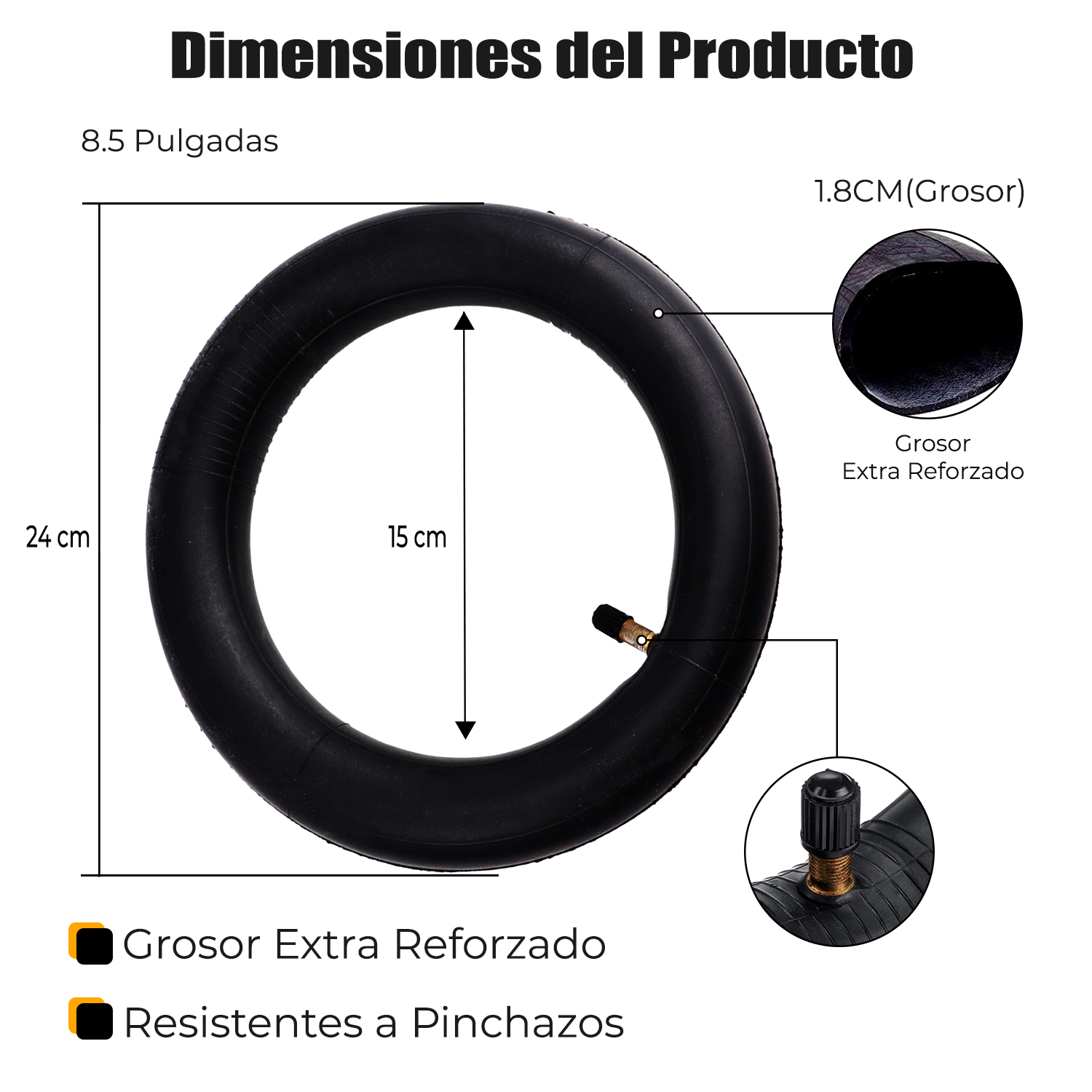 ANSENI Cubiertas copertone 8.5 + camera aria Xiaomi M365 rinforzato