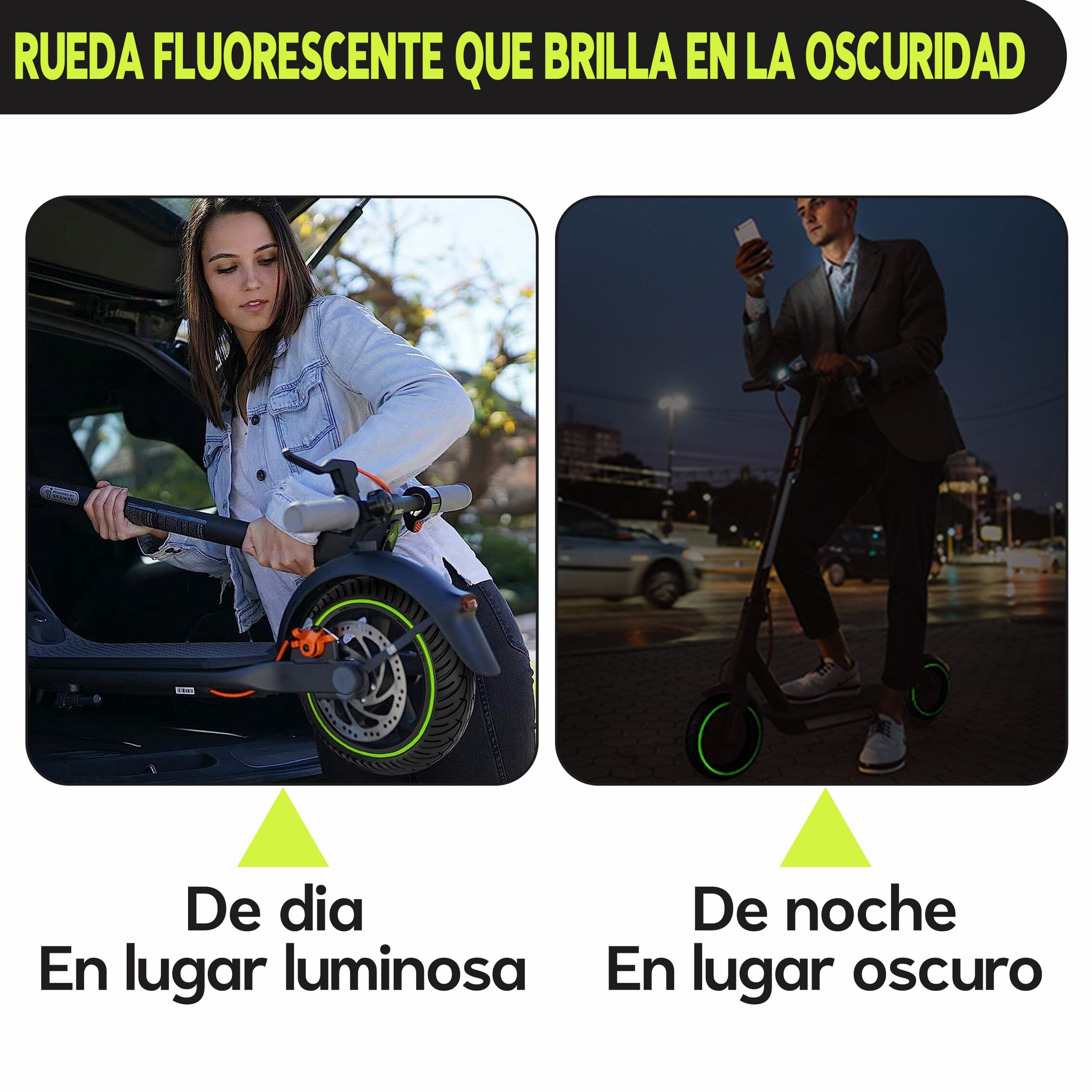 ANSENI Ruedas macizas ruota piena fluorescente 8,5x2 1pz
