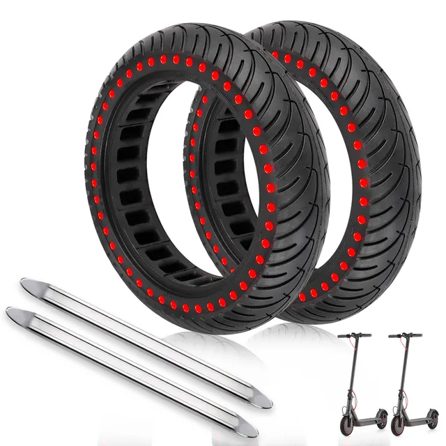 ANSENI Ruedas macizas 8.5x2 gomma piena punto rosso 2pz