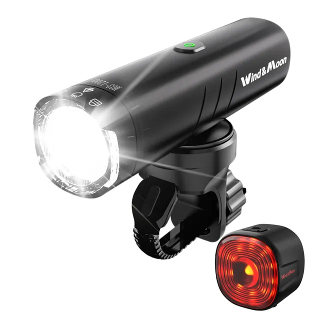 Wind&Moon Combined Lamp 1200LM set luci bici USB alluminio