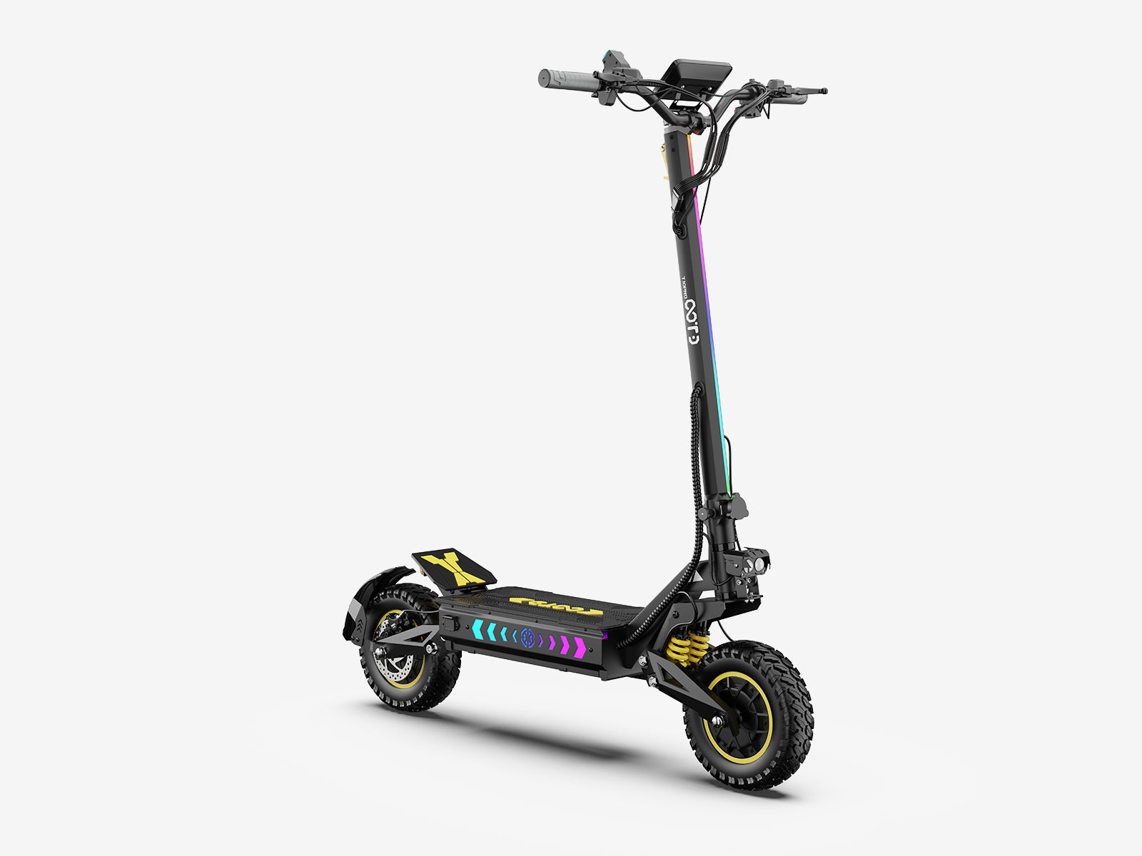 OOTD T10 Pro Monopattino Nero Giallo Sospensione Idraulica